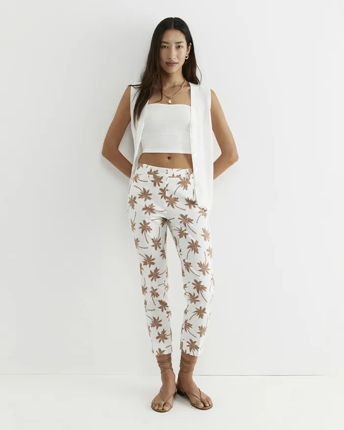 Women Sportscraft Pants Palm Venus Capri Tanwhite