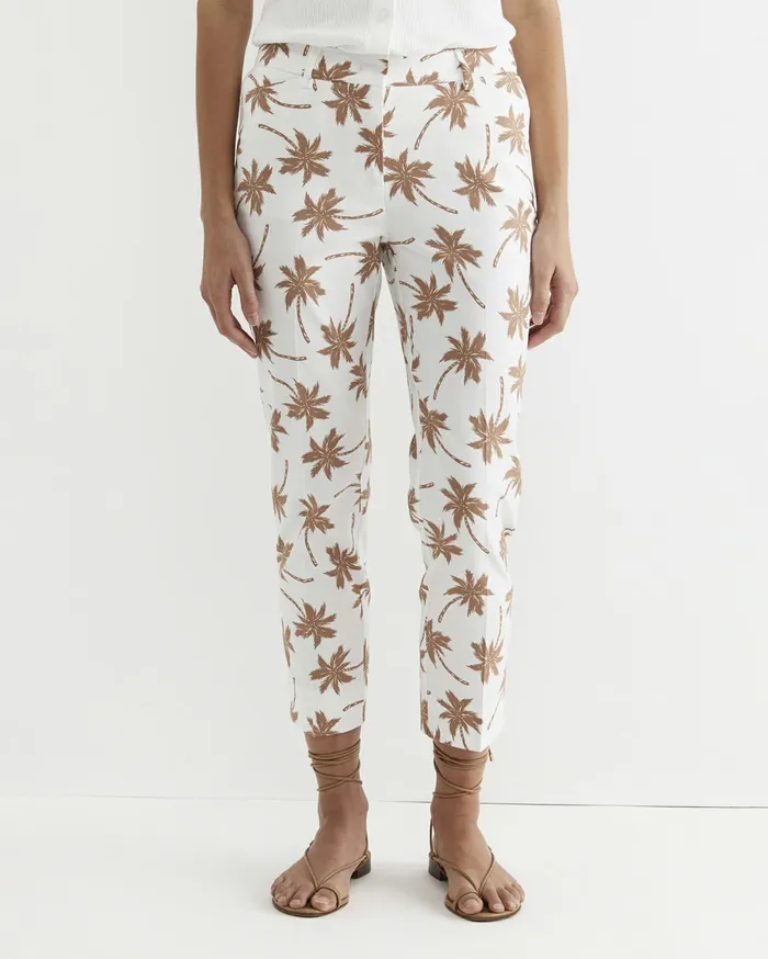 Women Sportscraft Pants Palm Venus Capri Tanwhite