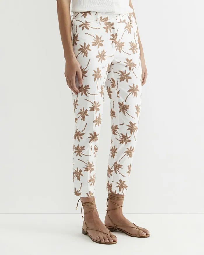 Women Sportscraft Pants Palm Venus Capri Tanwhite