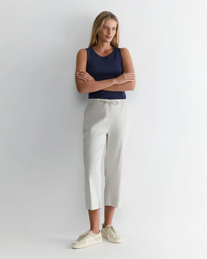 Women Sportscraft Pants Rosa Crop Linen Pant Natural