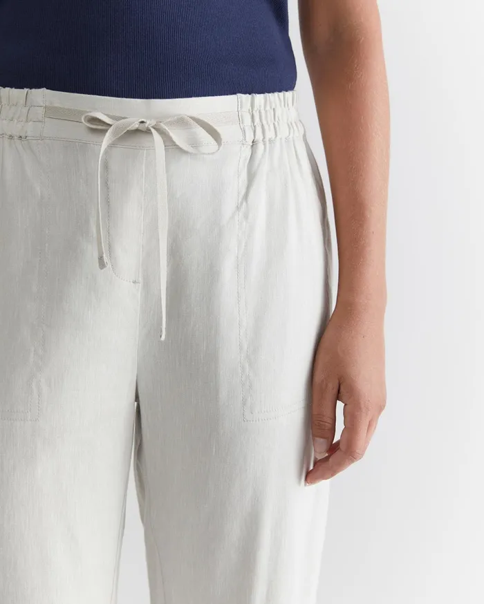 Women Sportscraft Pants Rosa Crop Linen Pant Natural
