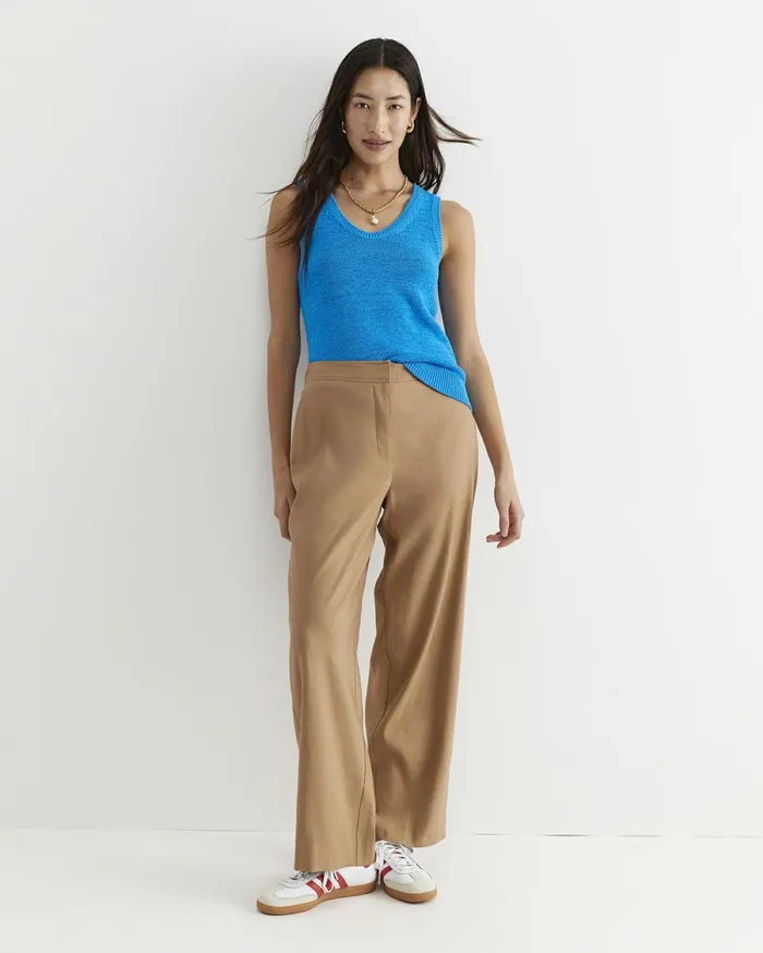 Women Sportscraft Pants Rosa Wide Leg Linen Pant Tan