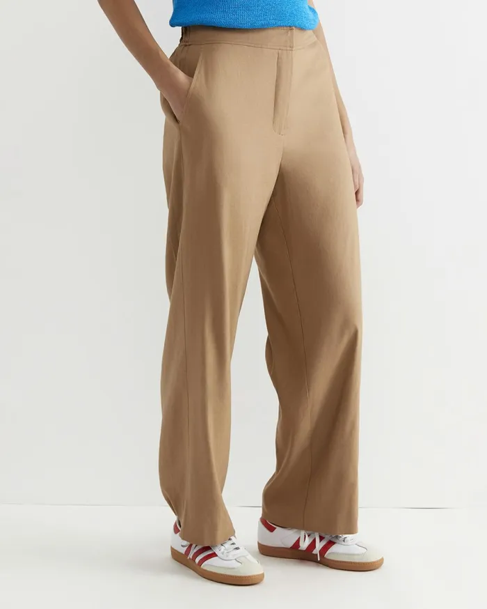 Women Sportscraft Pants Rosa Wide Leg Linen Pant Tan
