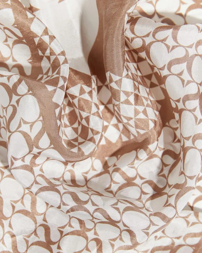 Women Sportscraft Scarves Logo Silk Scarf Tan
