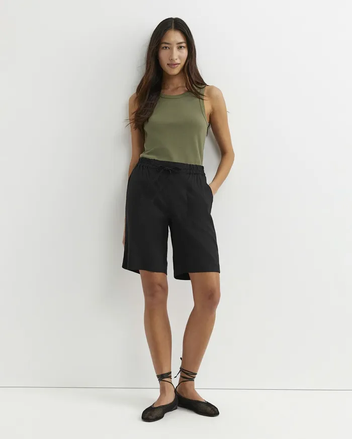 Women Sportscraft Shorts Rosa Bead Trim Linen Short Black