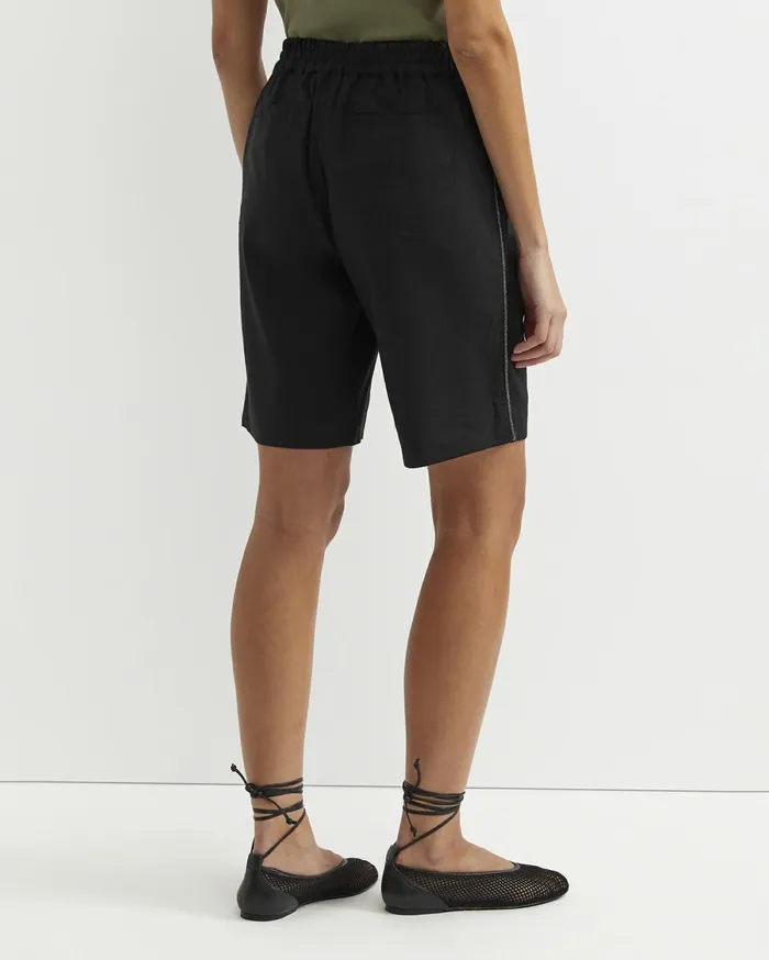 Women Sportscraft Shorts Rosa Bead Trim Linen Short Black