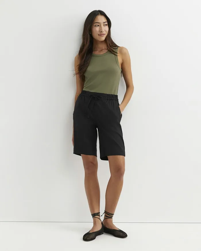 Women Sportscraft Shorts Rosa Bead Trim Linen Short Black