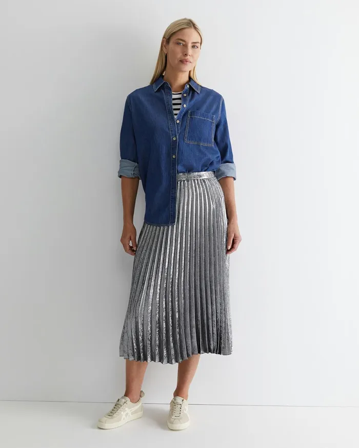 Women Sportscraft Skirts Emily Pleat Skirt Silver