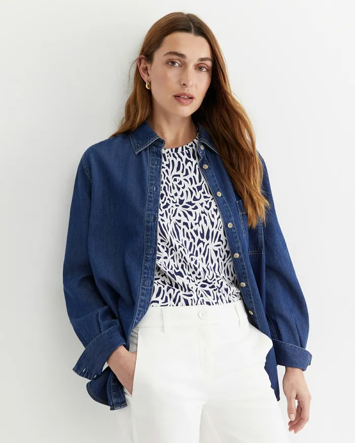 Women Sportscraft Tops and Tees Adriana Mercerised Tee Whitenavy