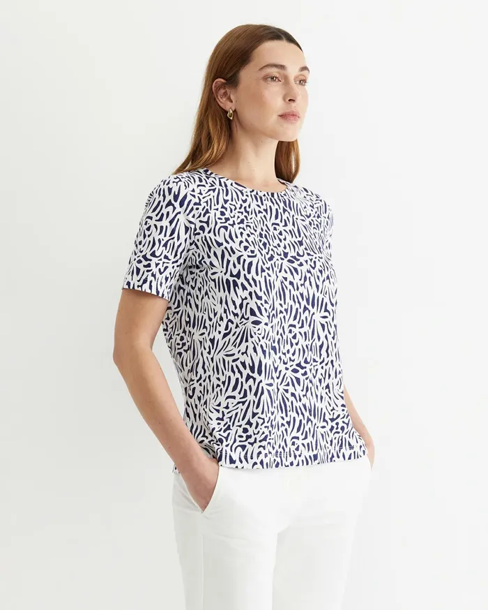 Women Sportscraft Tops and Tees Adriana Mercerised Tee Whitenavy