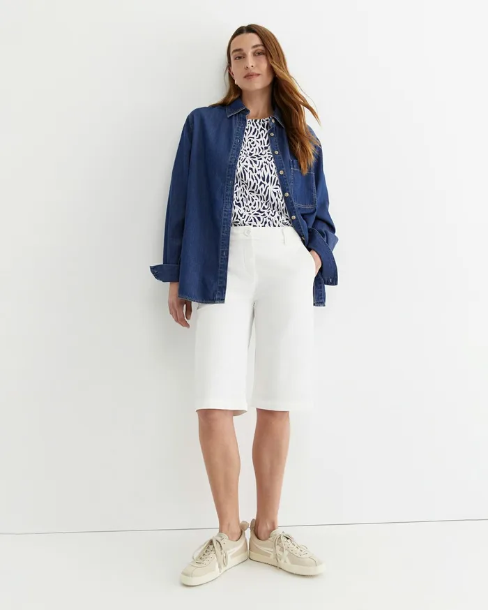 Women Sportscraft Tops and Tees Adriana Mercerised Tee Whitenavy