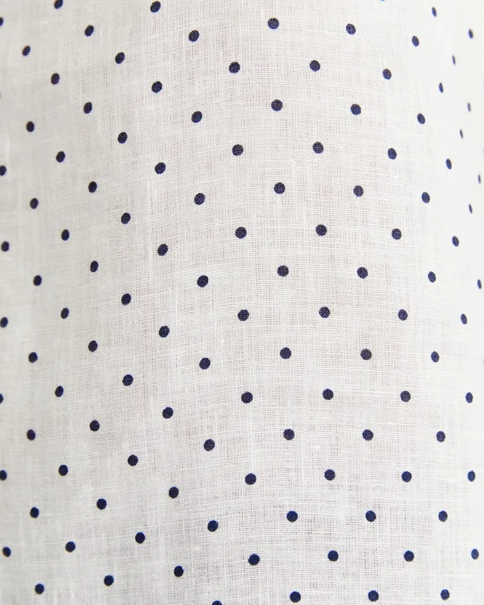 Women Sportscraft Tops and Tees Allegra Spot Linen Top Whitenavy