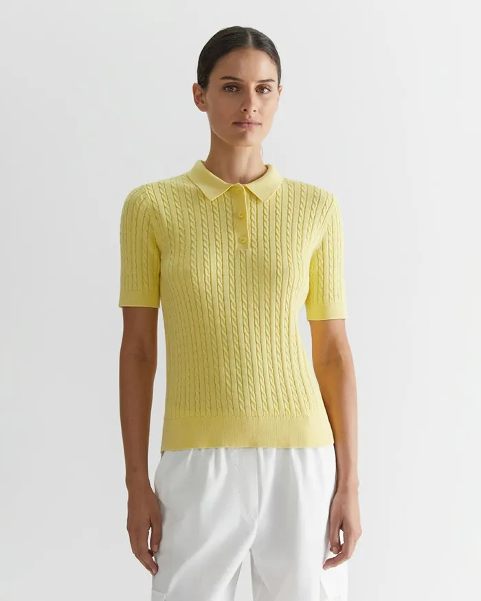 Women Sportscraft Tops and Tees Elka Cable Polo Sun