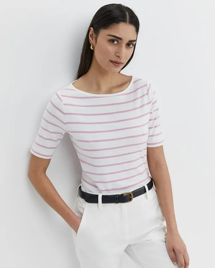 Women Sportscraft Tops and Tees Heidi Boat Neck Top Whitepink