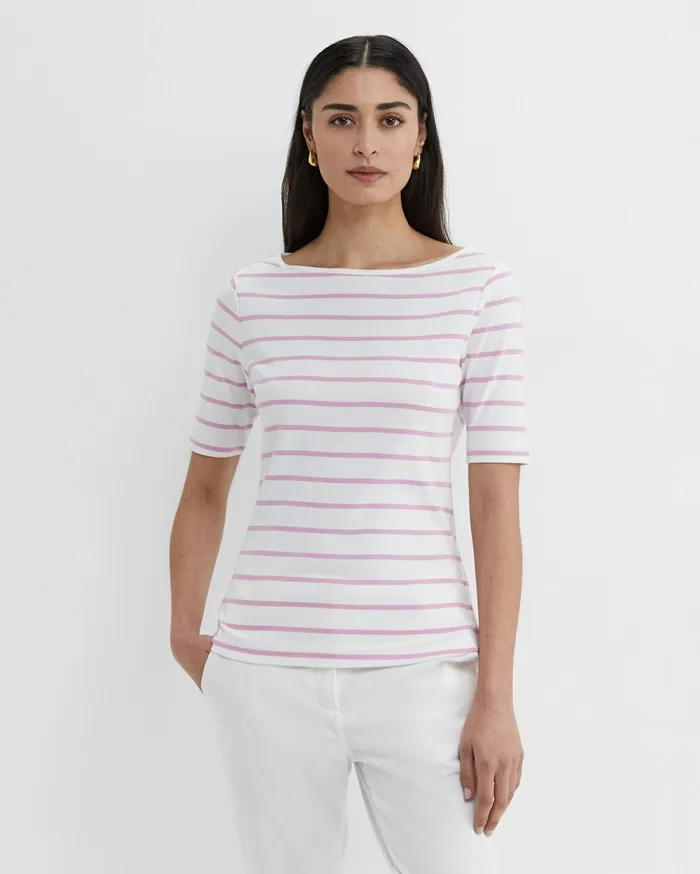 Women Sportscraft Tops and Tees Heidi Boat Neck Top Whitepink