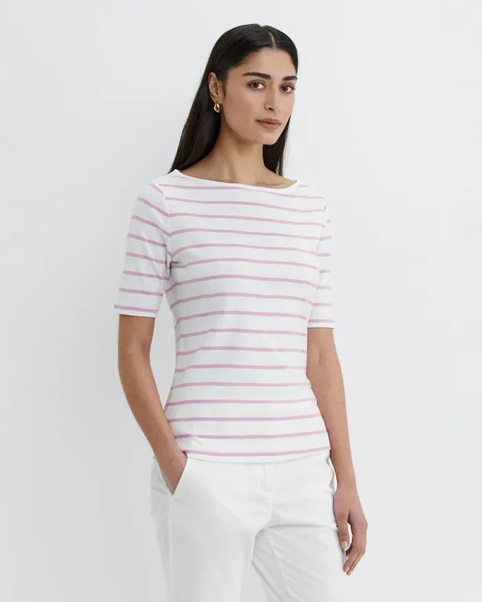 Women Sportscraft Tops and Tees Heidi Boat Neck Top Whitepink