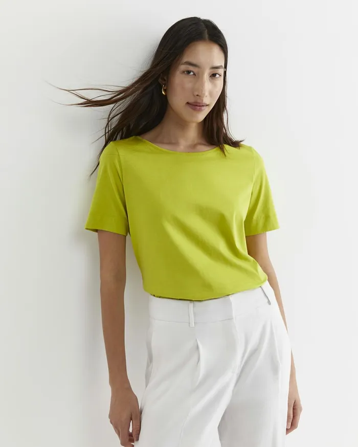 Women Sportscraft Tops and Tees Mercerised Cotton Tee Celery