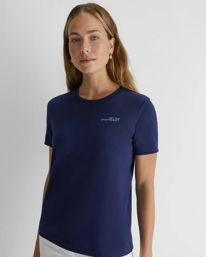 Women Sportscraft Tops and Tees SC Logo Tee Navy