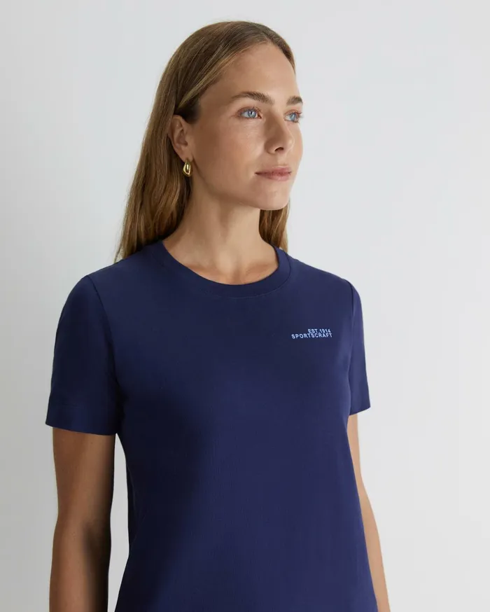 Women Sportscraft Tops and Tees SC Logo Tee Navy