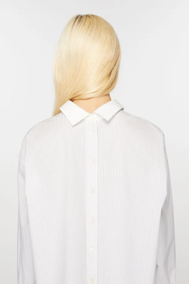 Women Stripe Shirt Olive Greenwhite Acne Studios Shirts and Blouses