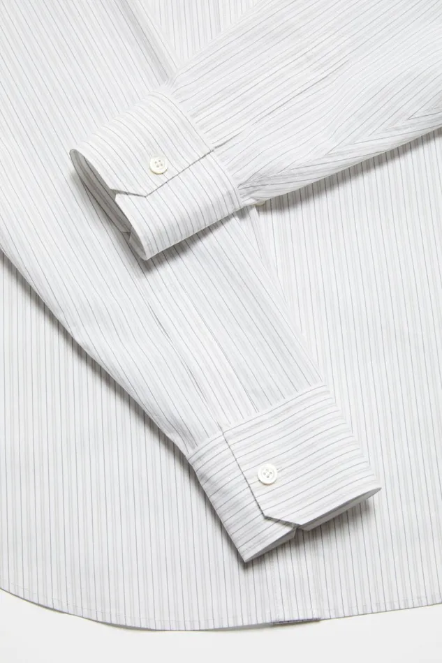 Women Stripe Shirt Olive Greenwhite Acne Studios Shirts and Blouses