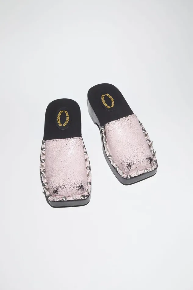 Women Suede Spike Clog Sandal Blackpink Acne Studios Shoes
