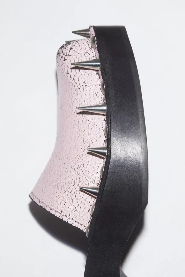 Women Suede Spike Clog Sandal Blackpink Acne Studios Shoes