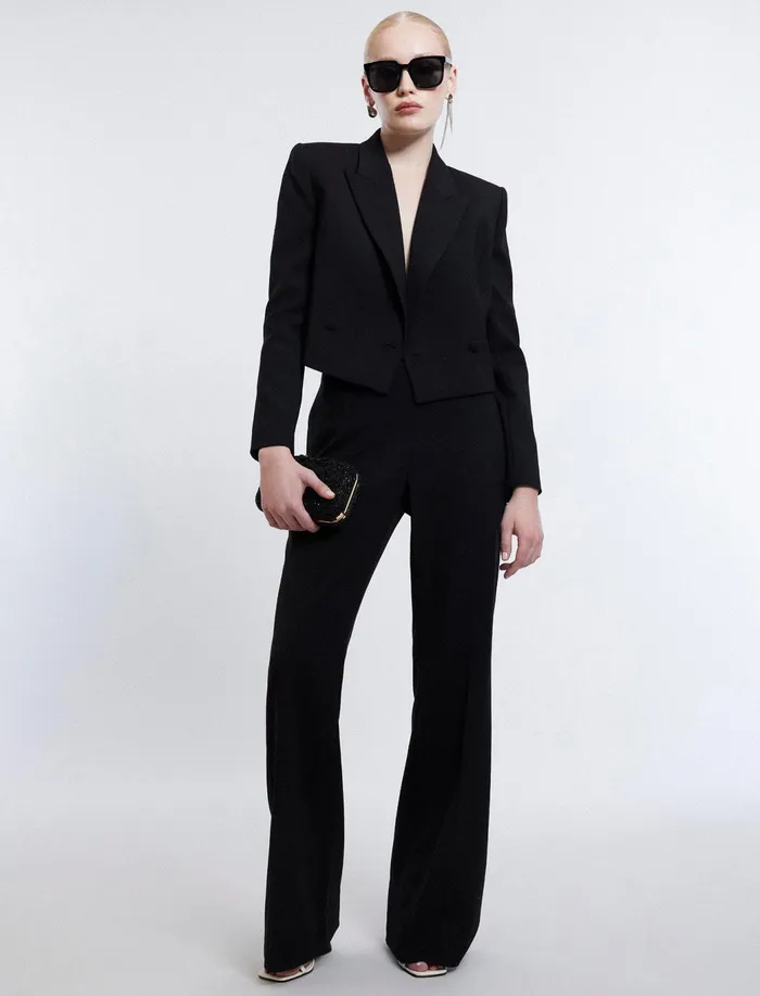Women Suiting BCBG Cropped Blazer Black