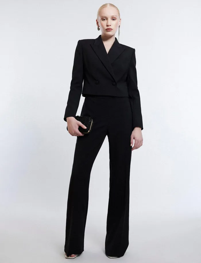 Women Suiting BCBG Cropped Blazer Black