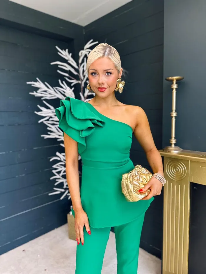 Women Suits and Blazers Canella Lane Addison Occasion 2 Piece Emerald