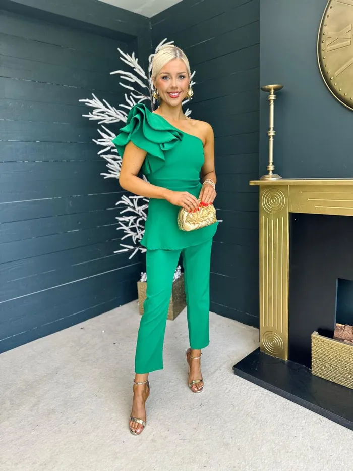 Women Suits and Blazers Canella Lane Addison Occasion 2 Piece Emerald