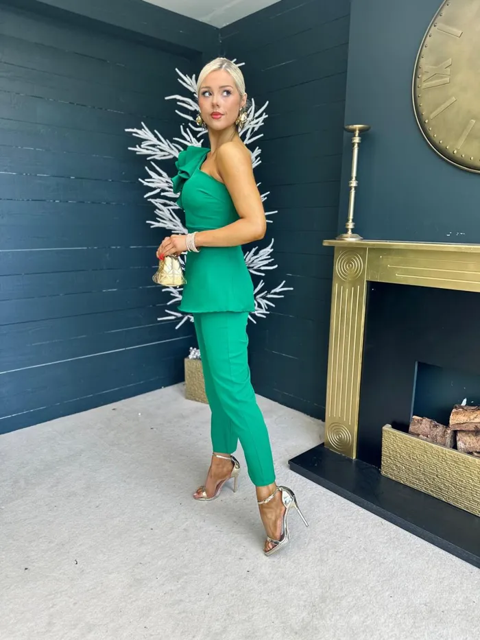 Women Suits and Blazers Canella Lane Addison Occasion 2 Piece Emerald