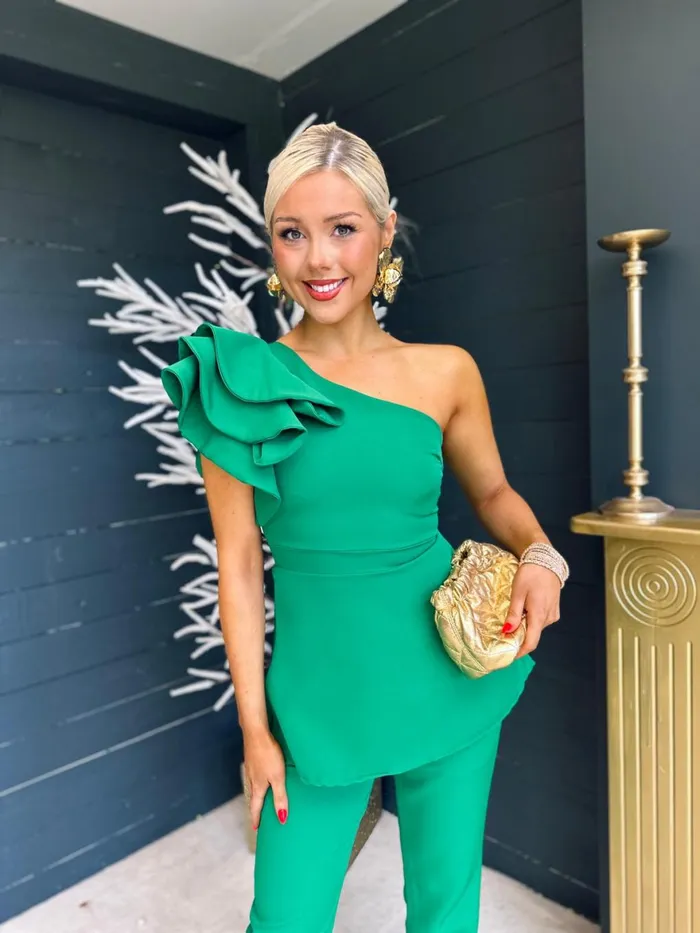Women Suits and Blazers Canella Lane Addison Occasion 2 Piece Emerald