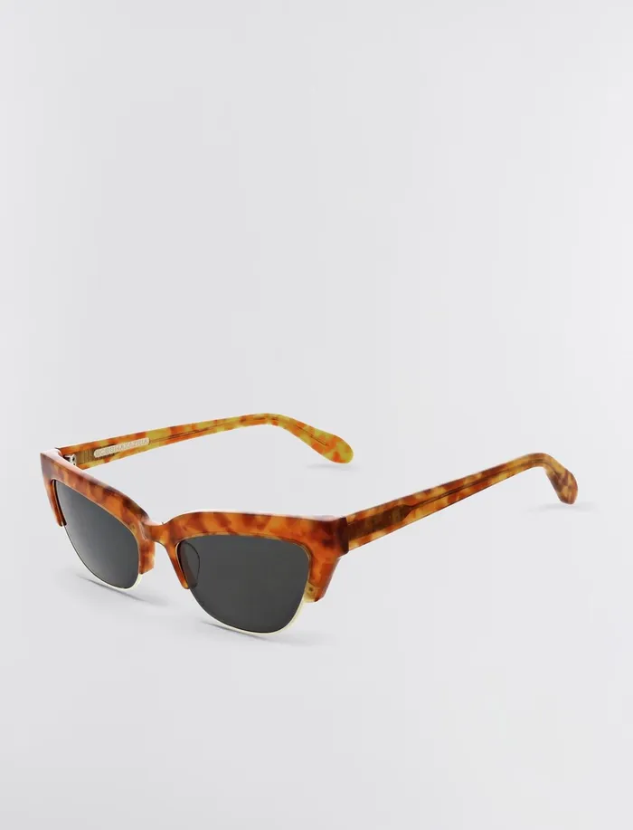 Women Sunglasses BCBG DemiGold Retro Kitten Sunglasses Honey Demi Shiny Gold
