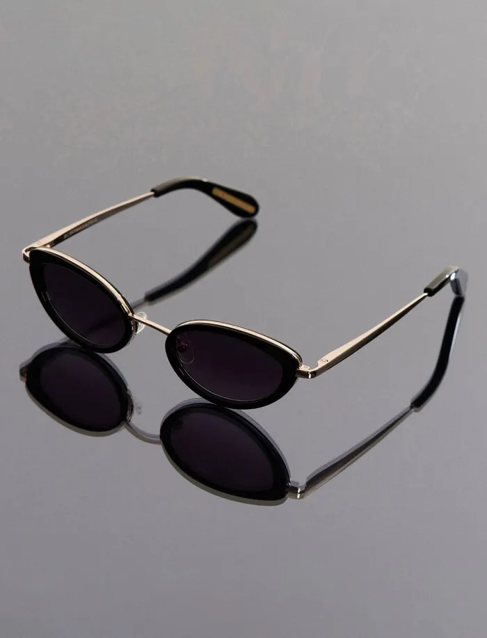 Women Sunglasses BCBG GoldBlack 1994 Oval Sunglasses Goldblack