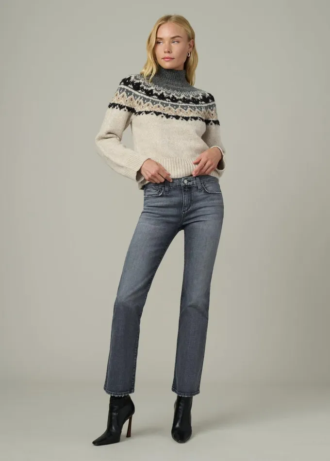 Women Sweaters Joe039s Jeans THE CELESTE FAIR ISLE SWEATER Oatmeal Charcoal Fair Isle