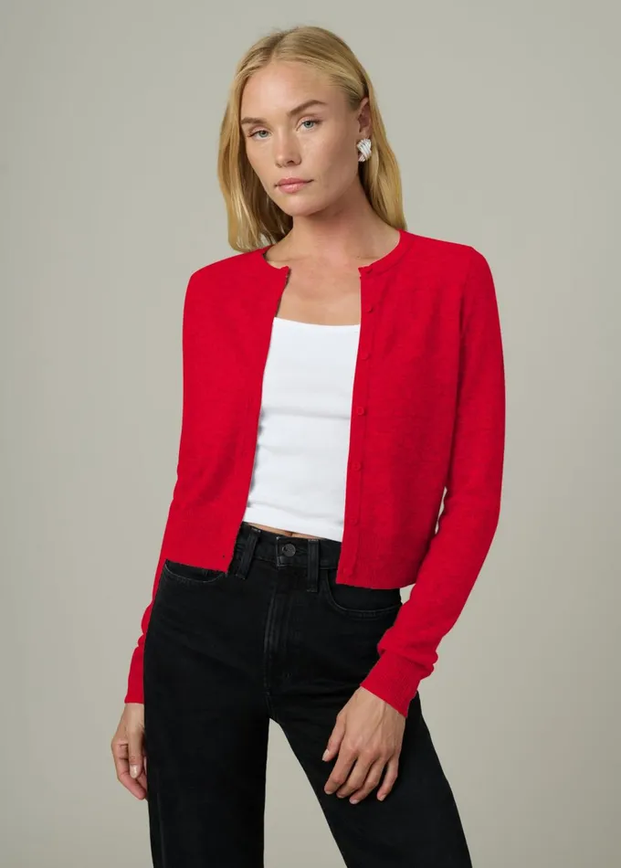 Women Sweaters Joe039s Jeans THE DANI CASHMERE CARDIGAN Holiday Red