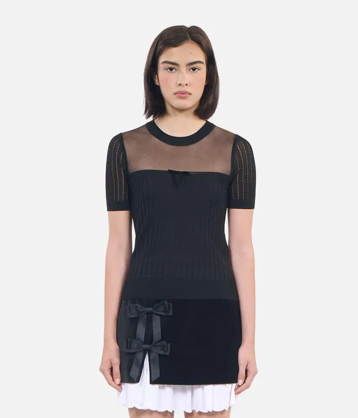Women Sweaters THE KOOPLES Black Openwork Sweater Women Sweaters THE KOOPLES Black Openwork Sweater