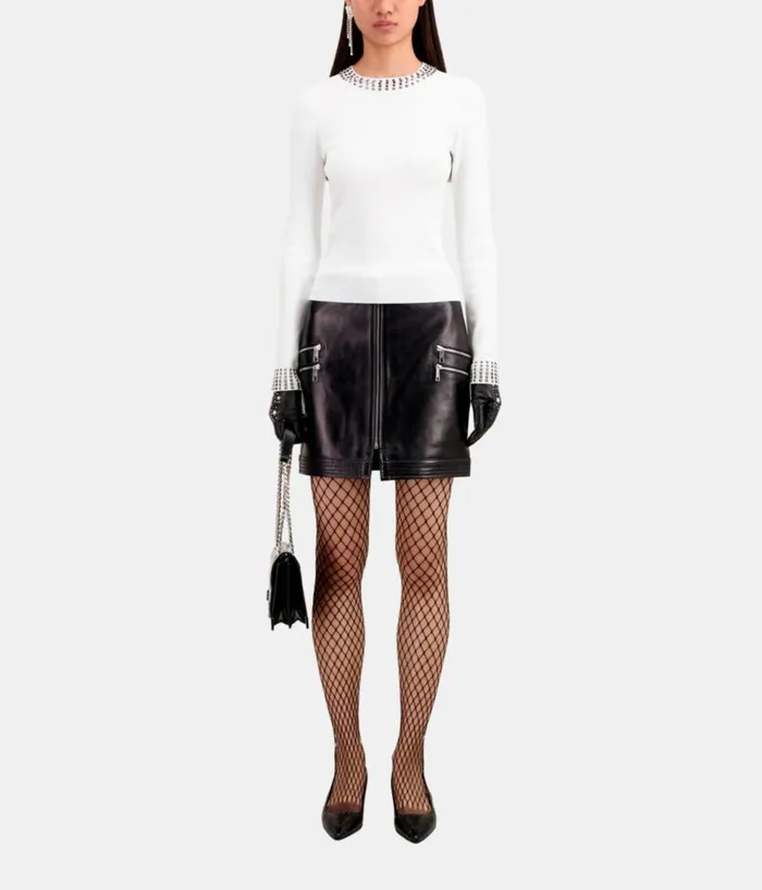 Women Sweaters THE KOOPLES Ecru Sweater With Spikes