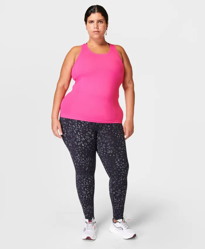 Women Sweaty Betty Power Reflective Gym Leggings Black Reflective Leopard Print Pocketed