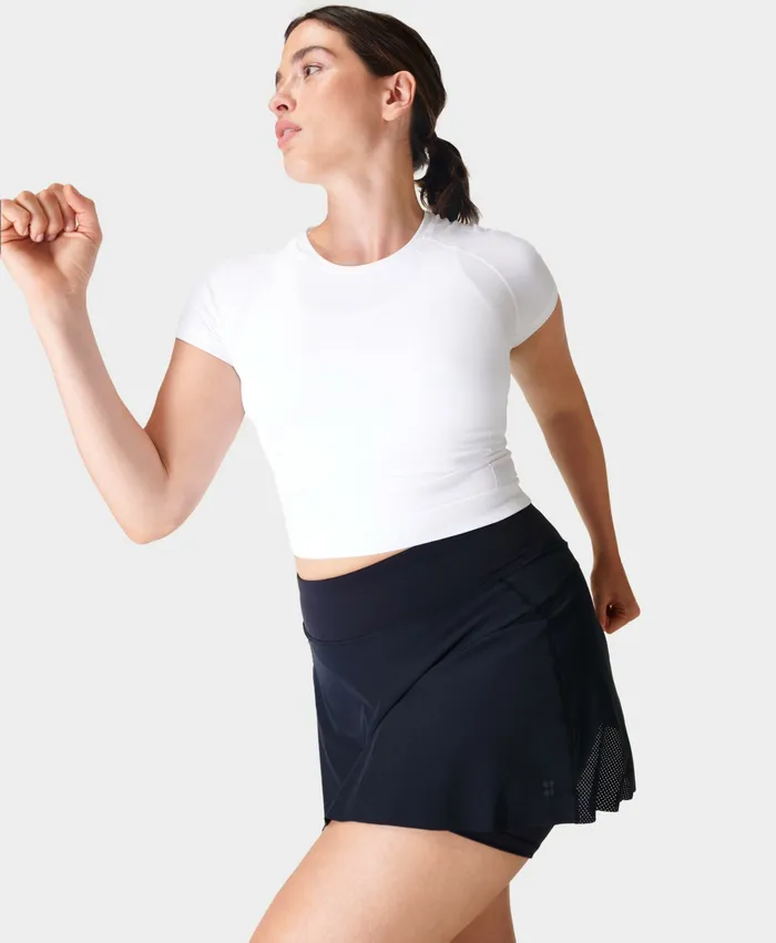 Women Swift Running Skort Black Shorts Skirts Sweaty Betty