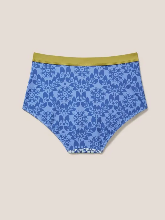 Women SWIMWEAR White Stuff Beth High Waist Bikini Bottom Blue Multi