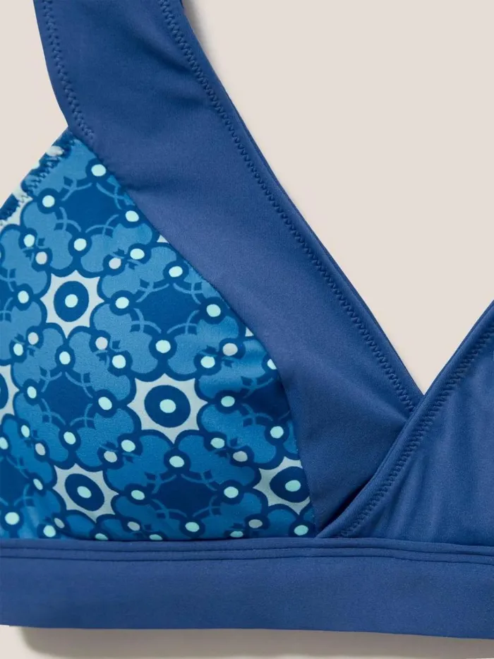 Women SWIMWEAR White Stuff Sofia Reversible Bikini Top Blue Multi