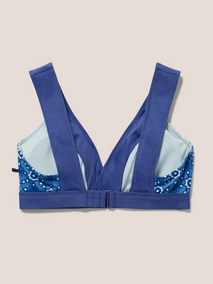 Women SWIMWEAR White Stuff Sofia Reversible Bikini Top Blue Multi