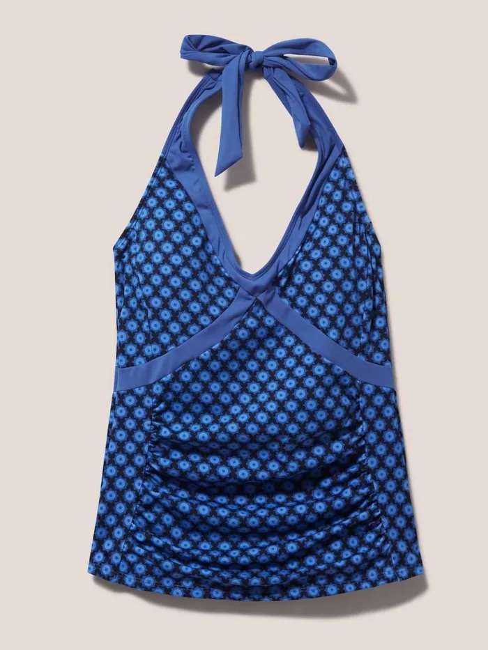 Women SWIMWEAR White Stuff Valley Halter Tankini Top Blue Multi Women SWIMWEAR White Stuff Valley Halter Tankini Top Blue Multi