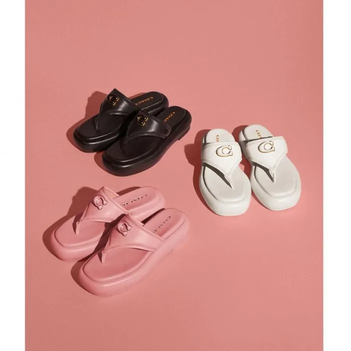 Women Sylvie Sandal Flower Pink Coach Sandals
