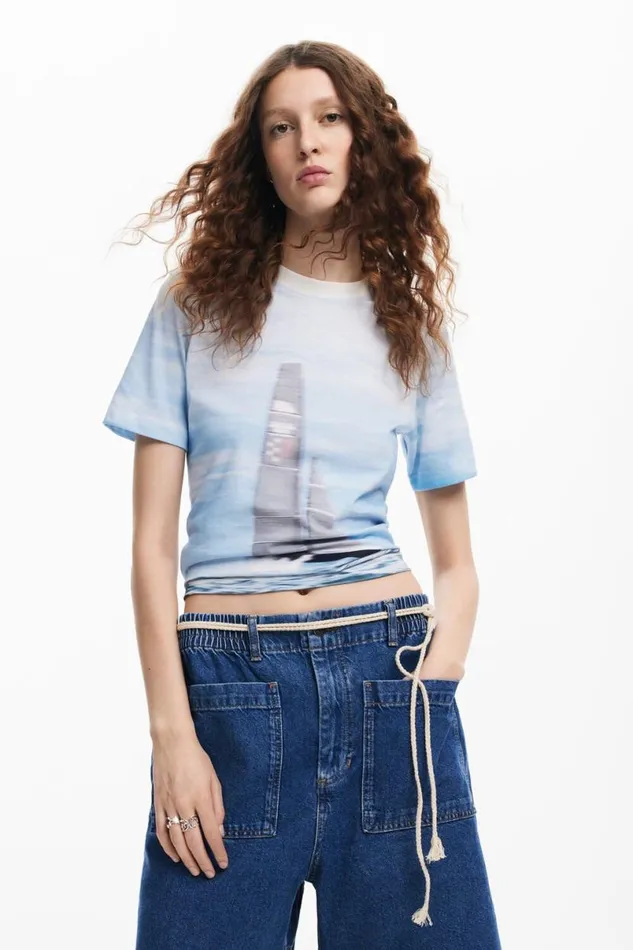 Women Tshirts Desigual American Magic Sailboat Tshirt