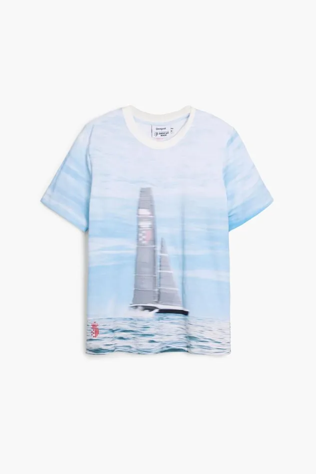 Women Tshirts Desigual American Magic Sailboat Tshirt