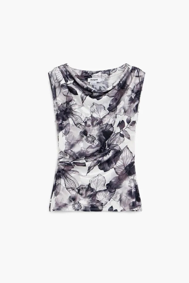 Women Tshirts Desigual Asymmetric Floral Tshirt
