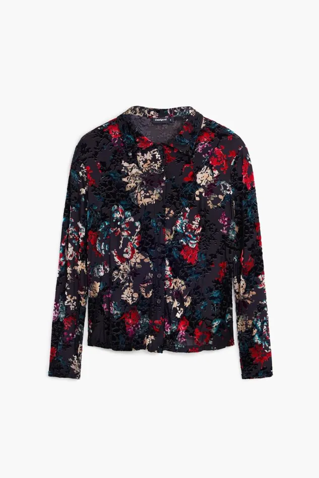Women Tshirts Desigual Floral Print Tulle Tshirt